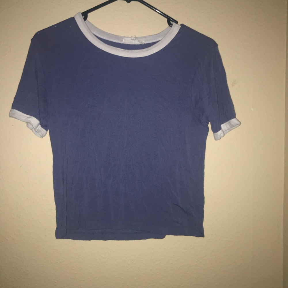 basic blue and white top.